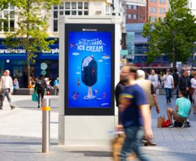 led bus shelter outdoor sign