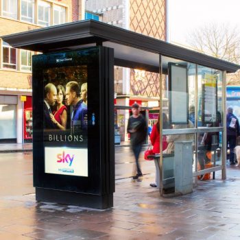 .@SkyAtlantic promote the bold, brash and brand new season of #Billions with @lewis_damian on national @clearchanneluk Adshel Live #DOOH